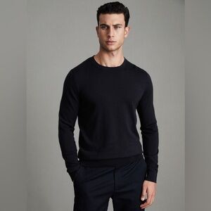 REISS WESSEX MERINO WOOL CREW NECK JUMPER